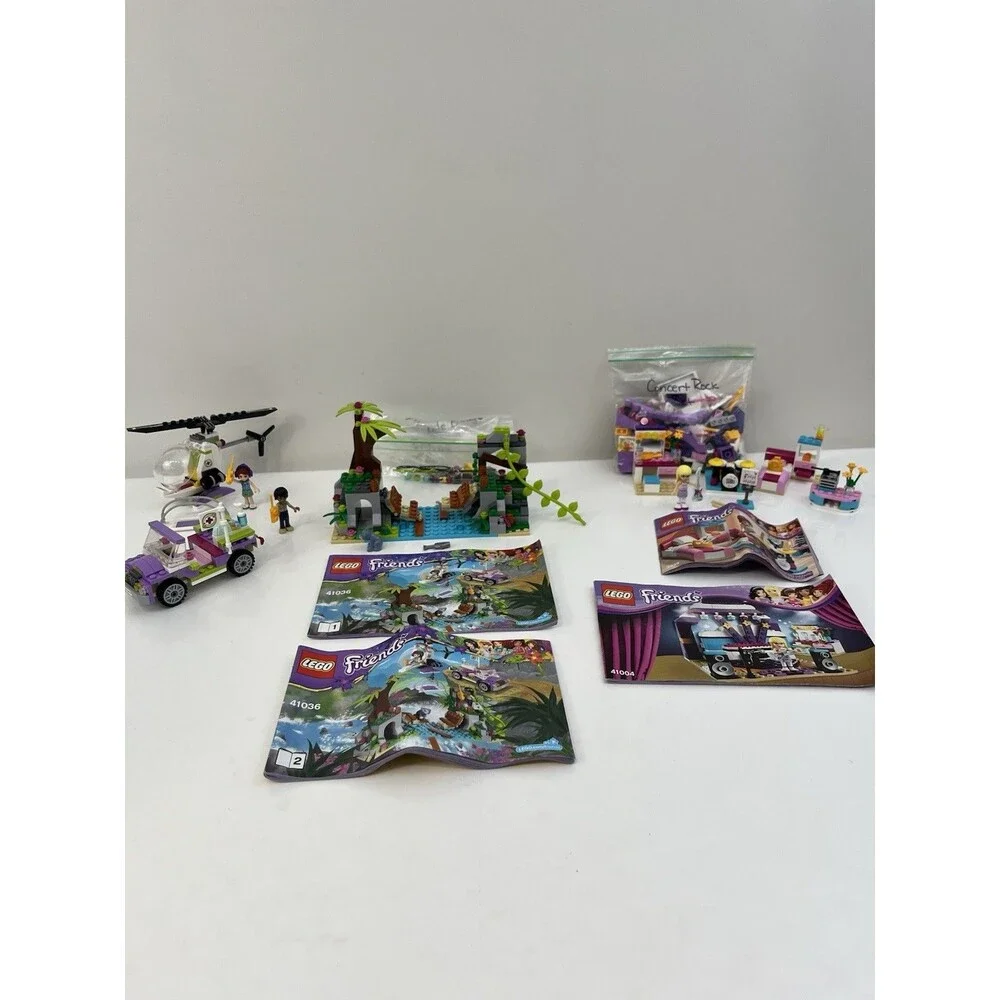 Lego Friends Lot Jungle Bridge Rescue 41036 41004 3939 Manuals Figures Near Comp